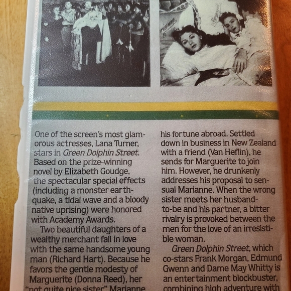 Lana Turner  GREEN DOLPHIN STREET  Van Heflin VHS VIDEOTAPE White Clam Shell - Picture 3 of 4